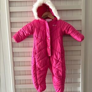 DKNY Fuchsia Quilted Baby Snowsuit